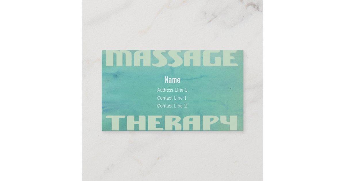 Massage Therapy Watercolor Business Card Zazzle 0020