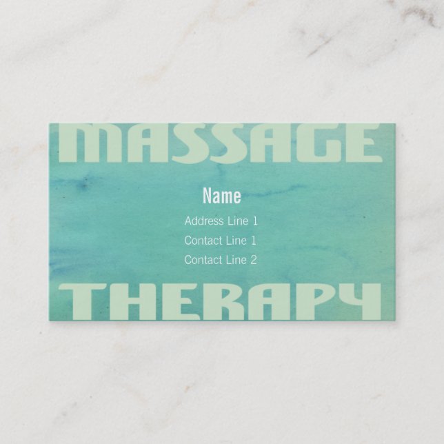 Massage Therapy watercolor Business Card (Front)