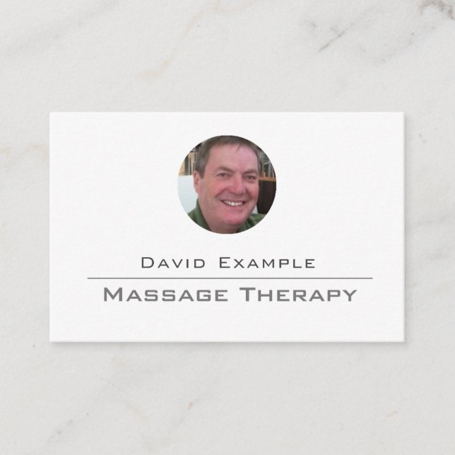 Massage Therapy with Photo of Holder Business Card (Front)