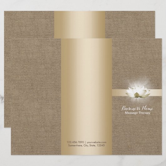 Massage Therapy Yoga Glowing Lotus Buralp Tri-Fold (Front/Back)