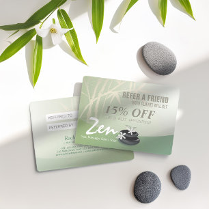 Massage Therapy YOGA SPA Salon Referral Discount Card
