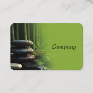 Massage Zen Stones Spa Wellness tranquility green Business Card