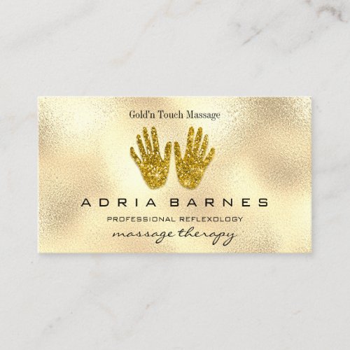 MassageTherapy Reflexology Hands Reiki Rose Gold Business Card