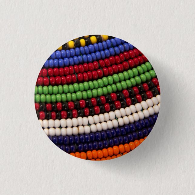 Massai Tribal Bead Pattern Button (Front)