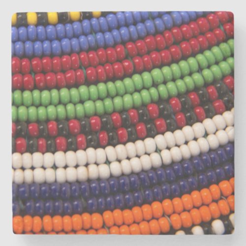 Massai Tribal Bead Pattern Stone Coaster