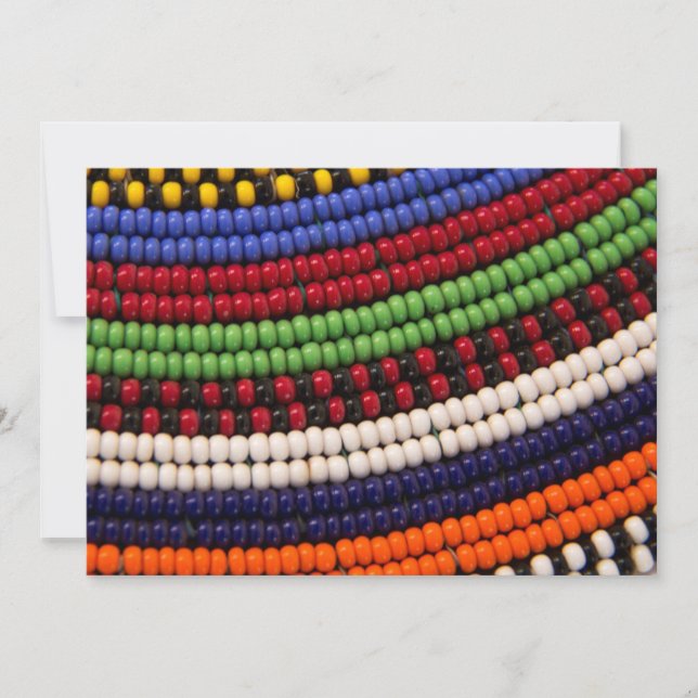 Massai Tribal Bead Pattern Thank You Card (Front)