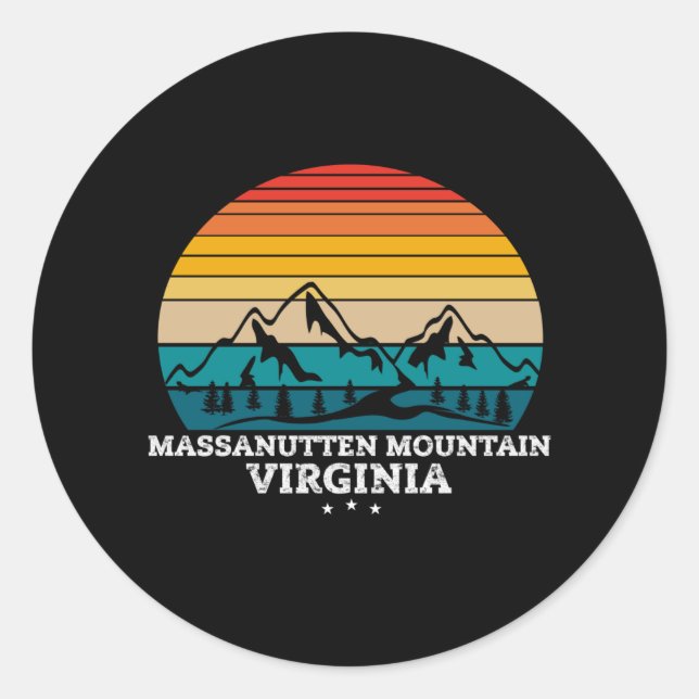 MASSANUTTEN MOUNTAIN VIRGINIA CLASSIC ROUND STICKER (Front)