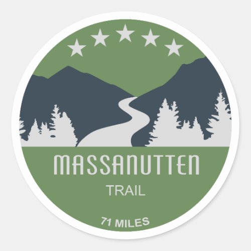 Massanutten Trail Virginia Classic Round Sticker