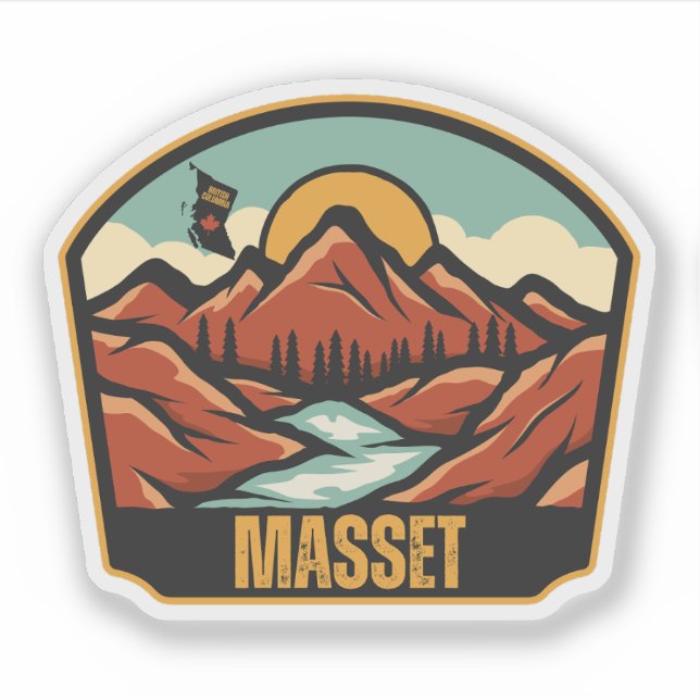 Masset, British Columbia Sticker (Front)