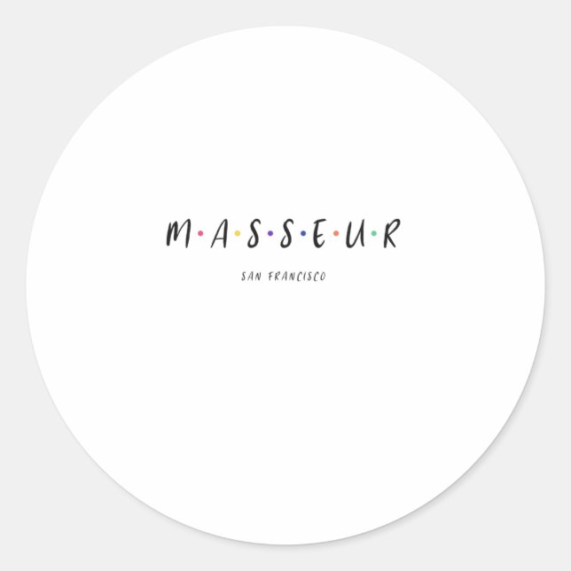 Masseur Massaging Classic Round Sticker (Front)
