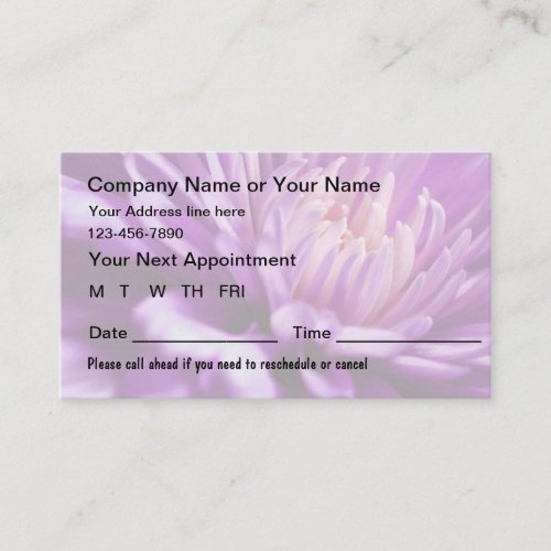 Masseuse Massage Services Appointment Cards