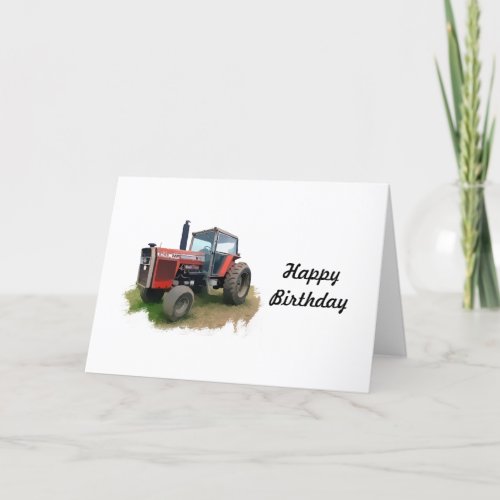 Massey Ferguson Red Tractor in the Field Card