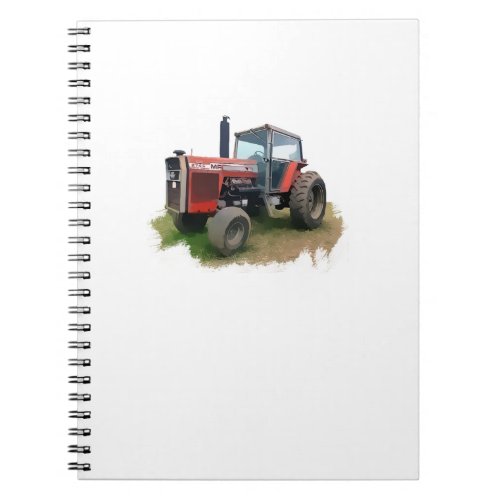 Massey Ferguson Red Tractor in the Field Notebook