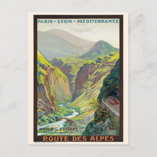 Massif de LOisans France Vintage Poster 1900 Postcard