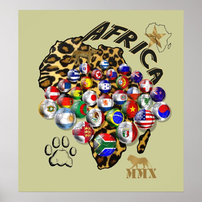 Massive Africa World Cup Soccer football poster (Front)