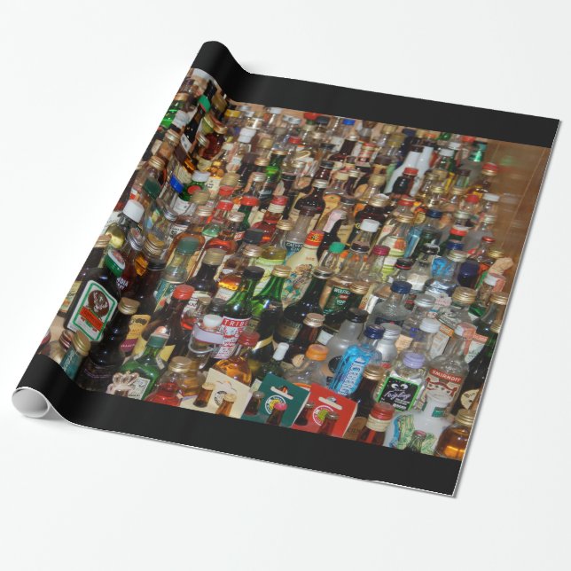 Massive Collection of Liquor Bottles After a Party Wrapping Paper (Unrolled)