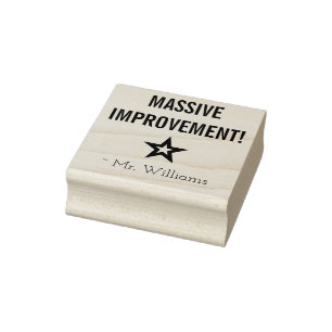 "MASSIVE IMPROVEMENT!" + Custom Educator Name Rubber Stamp