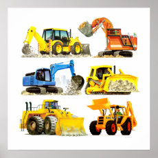 Massive Kids Construction Digger and Excavator Poster