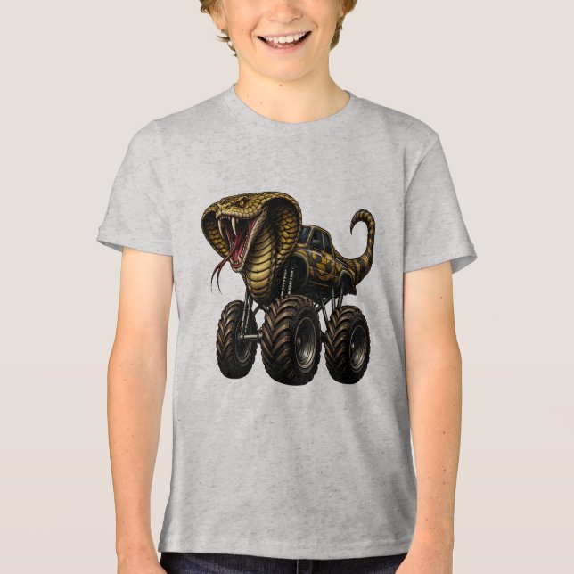 Massive King Cobra Monster Truck Tri-Blend Shirt (Front)