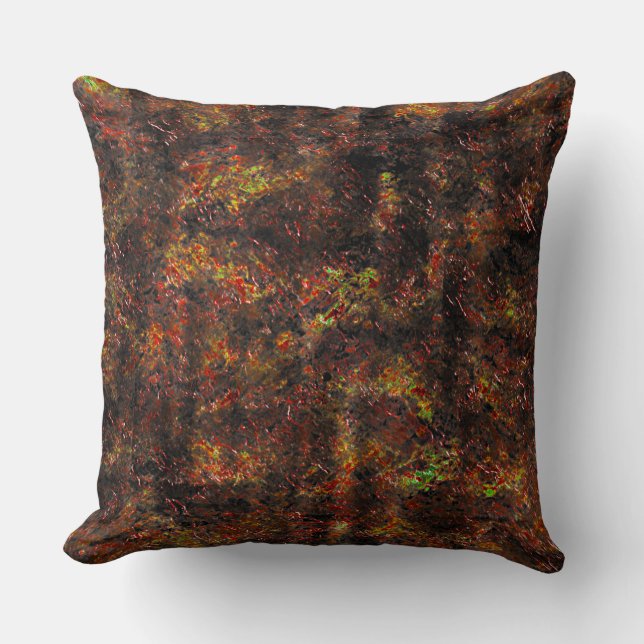 Massive spots and skinned brown on a mint green throw pillow (Front)