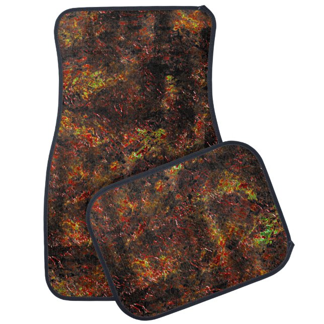 Massive spots and skinned brown on some mint green car floor mat (Set)