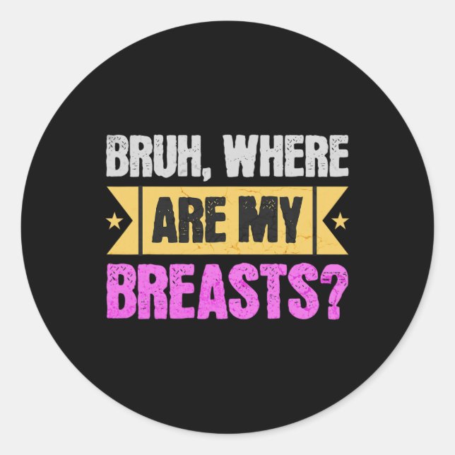 Mastectomy And Breast Reduction Surgery  Classic Round Sticker (Front)