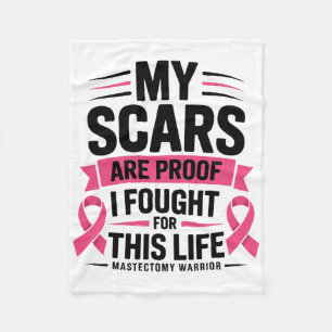 Mastectomy Funny Breast Cancer Survivor Fleece Blanket