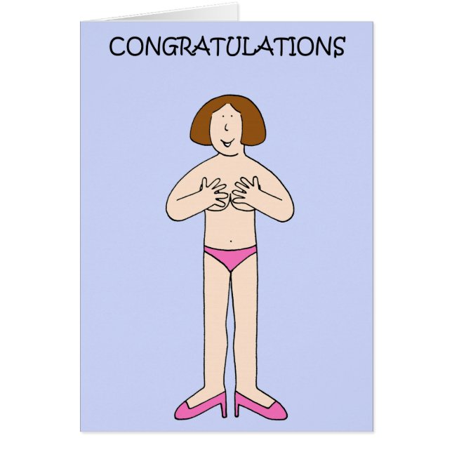 Mastectomy Reconstruction Congratulations Lady Cards (Front)