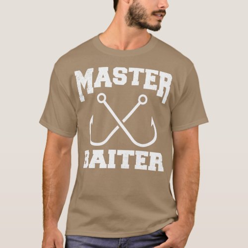 Master Baiter  Fisherman Mens Funny Bass Fishing L T_Shirt
