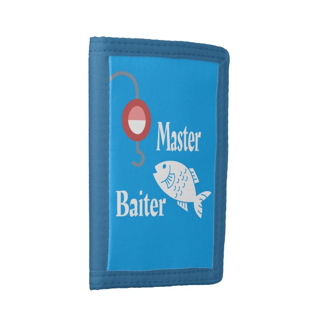 Master Baiter Fishing Funny Novelty Fish Joke Trifold Wallet (Side)