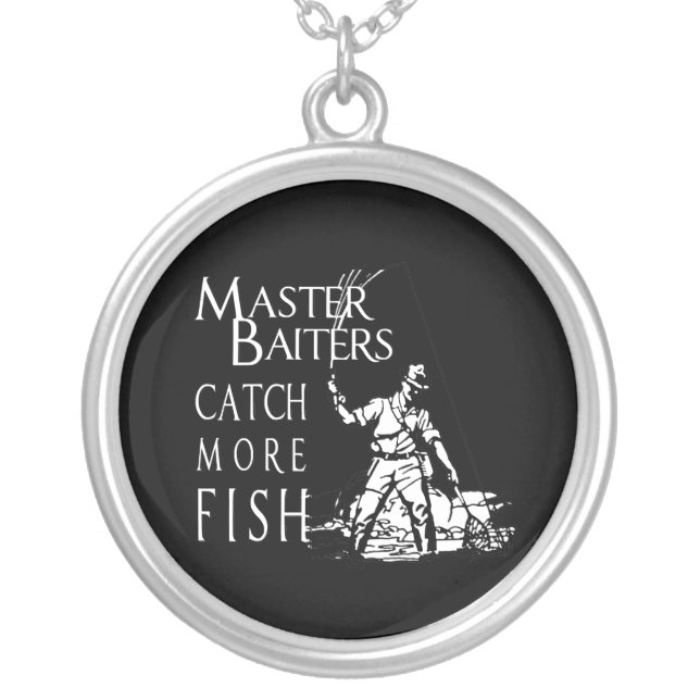MASTER BAITERS CATCH MORE FISH - SILVER PLATED NECKLACE (Front)