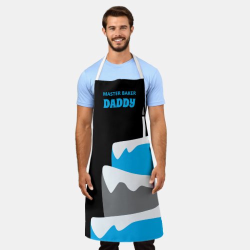  Master Baker Daddy Custom Apron with Cake Illus