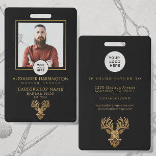 Master Barber Shop Gold Stag Barbershop Staff Badge