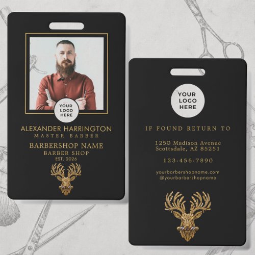 Master Barber Shop Gold Stag Barbershop Staff Badge