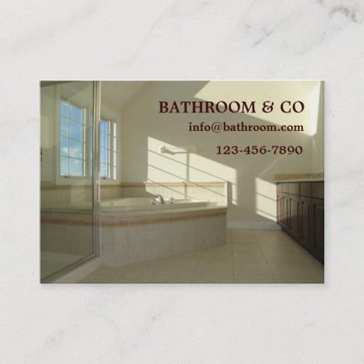 Customizable master bathroom business card templates