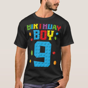 Master Builder 9th Birthday Boy Nine 9 Year Buildi T-Shirt
