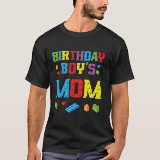 Master Builder Birthday Boy s Mom Building Bricks T-Shirt