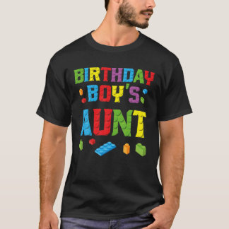 Master Builder Birthday Boy's Aunt Building Bricks T-Shirt