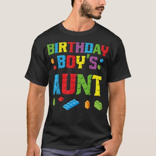 Master Builder Birthday Boys Aunt Building Bricks T_Shirt