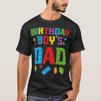 Master Builder Birthday Boy's Dad Building Bricks T-Shirt