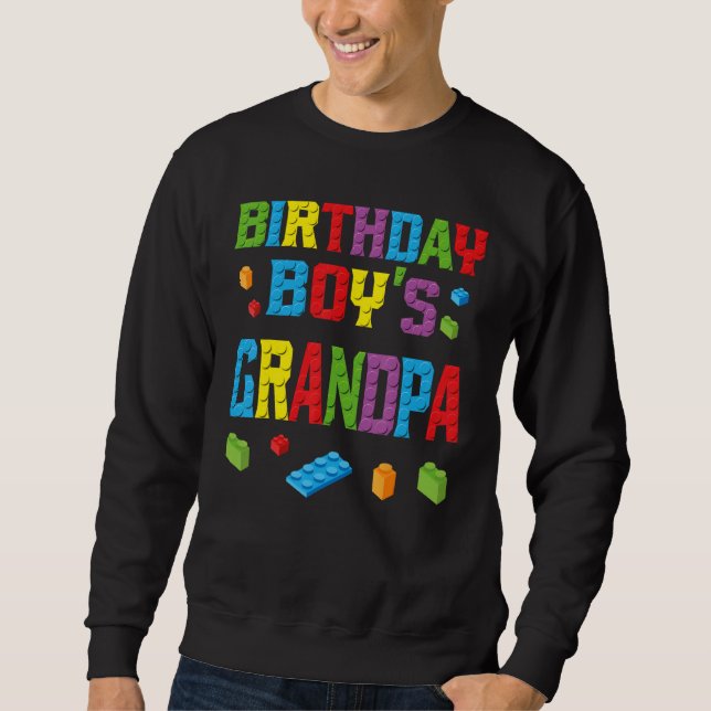 Master Builder Birthday Boy's Grandpa Building Bri Sweatshirt (Front)