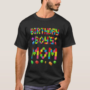 Master Builder Birthday Boy's Mom Building Bricks T-Shirt