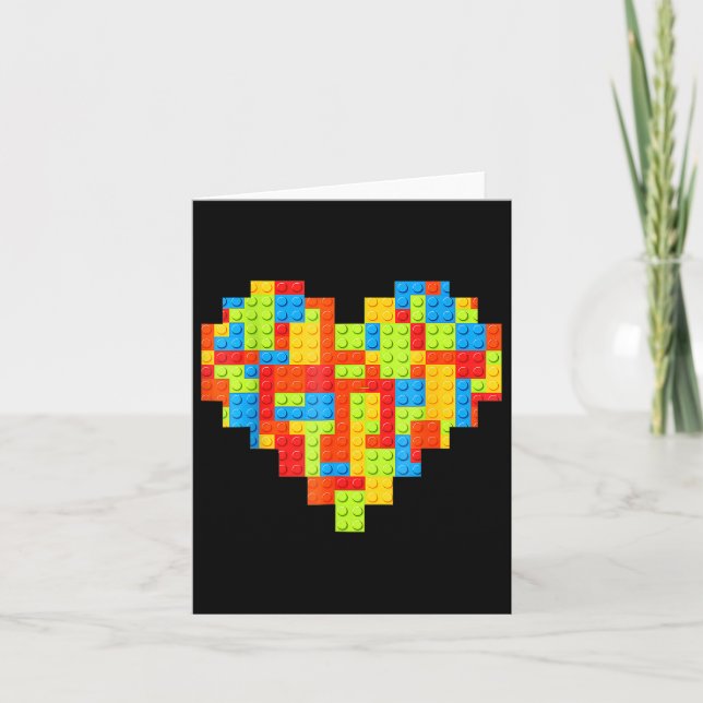 Master Builder Block Brick Building Heart Card (Front)