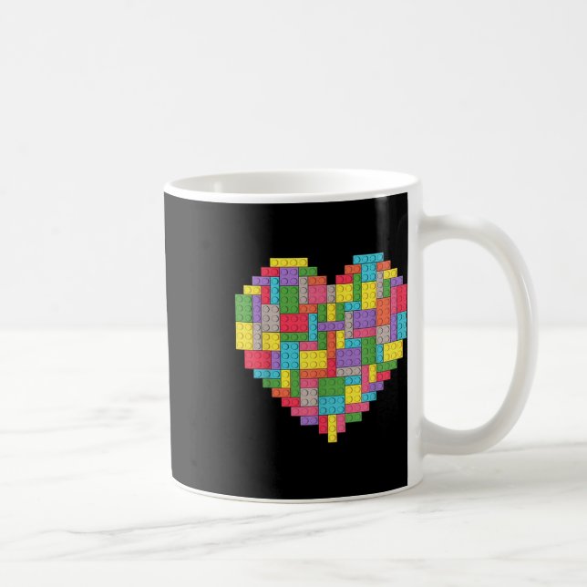 Master Builder Block Brick Building Heart Coffee Mug (Right)