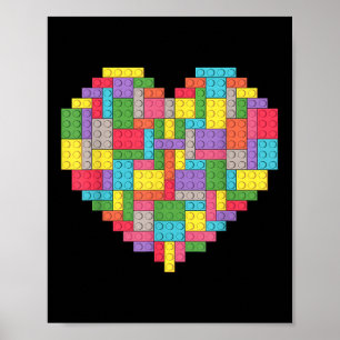 Master Builder Block Brick Building Heart Poster