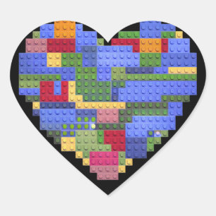 Master Builder Block Brick Building Heart Valentin Heart Sticker