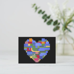 Master Builder Block Brick Building Heart Valentin Note Card