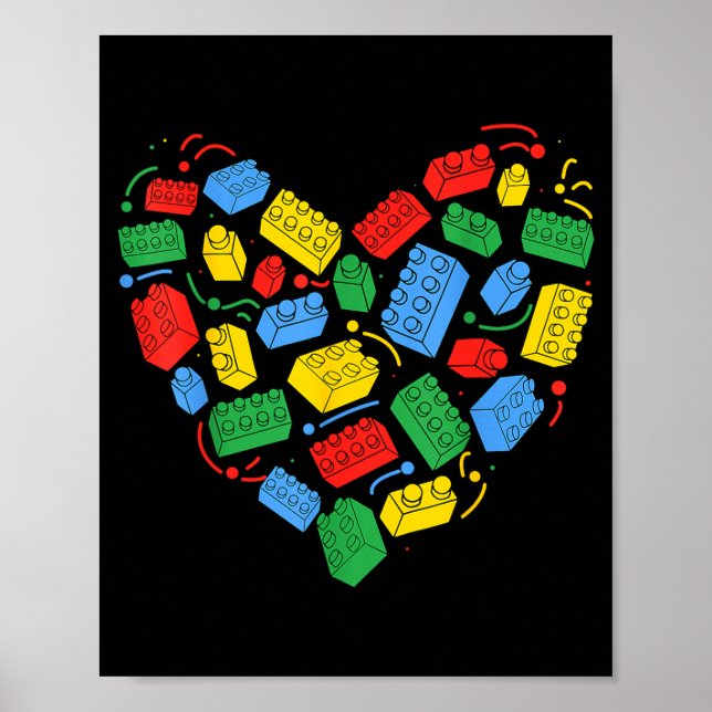 Master Builder Block Brick Building Heart Valentin Poster (Front)