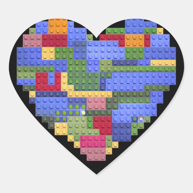 Master Builder Block Brick Building Heart Valentin Sticker (Front)