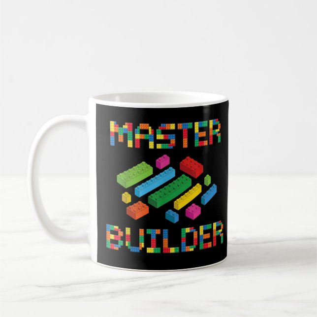 Master Builder Brick Builder Funny Blocks Building Coffee Mug (Left)